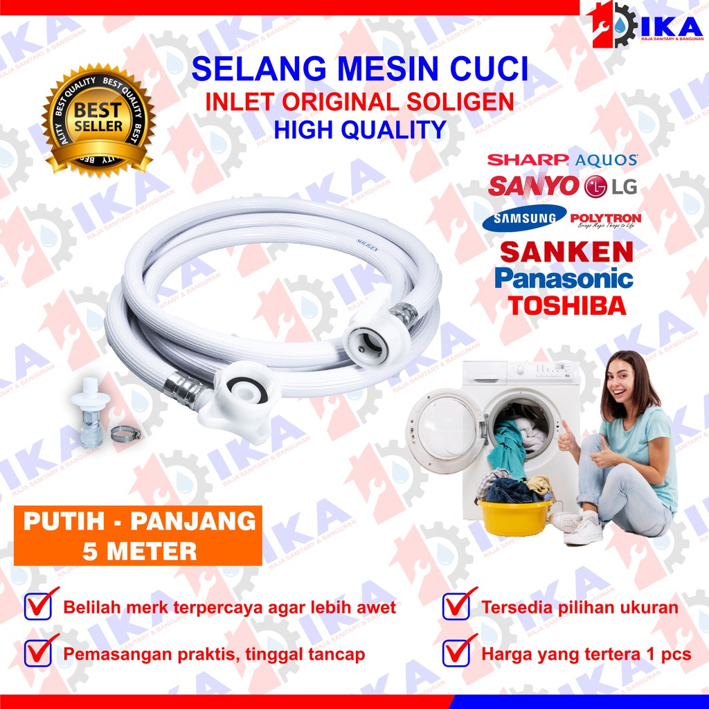 SELANG INLET MESIN CUCI MULTI / SELANG AIR MASUK MESIN CUCI 1 Tabung Top Loading Washing Macine Hose Universal Segala Merk