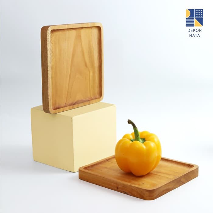 

Dekornata Clemence Square Wooden Plate / Piring Kayu / Tatakan Kayu / Alas Kayu