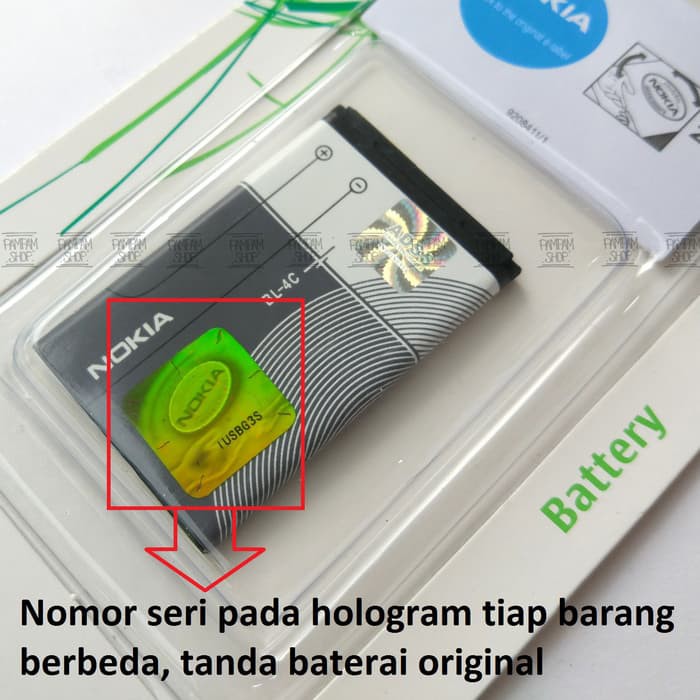 BARU  Baterai Nokia 1202 1661 2220 Slide BL4C BL-4C Original OEM 100% Batre