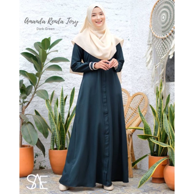 Gamis Amanda Renda Tory | busui friendly | 1kg muat 3 baju