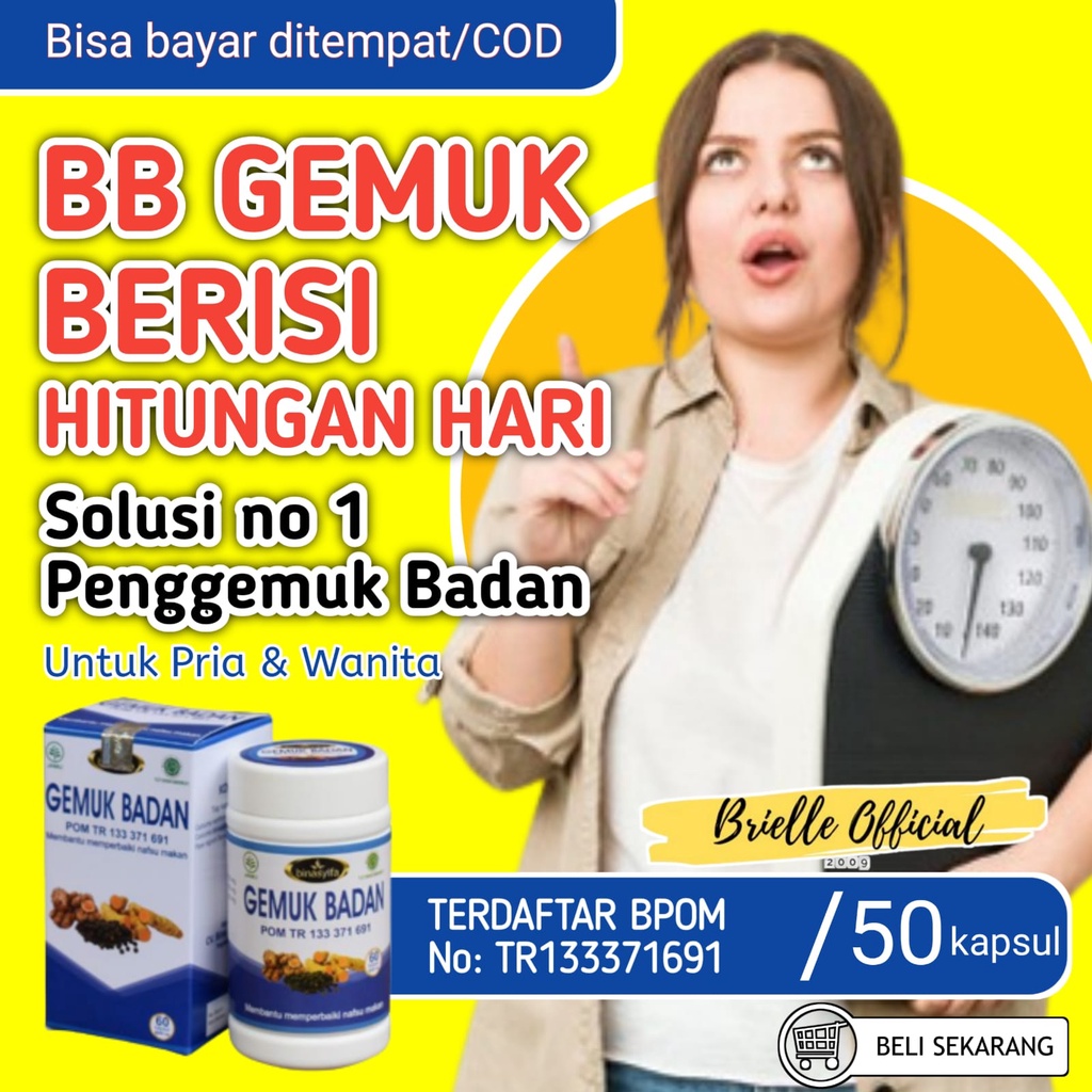 HERBAL - Obat Gemuk Badan Penambah Berat Suplemen Penggemuk Badan Permanen BPOM
