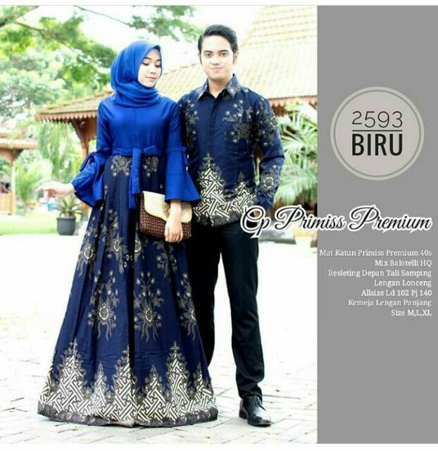 Baju couple pasangan gamis primis mix baloteli/BAJU COUPLE PRIMIS/BAJU COUPE KEMEJA DAN GAMIS/ BAJU