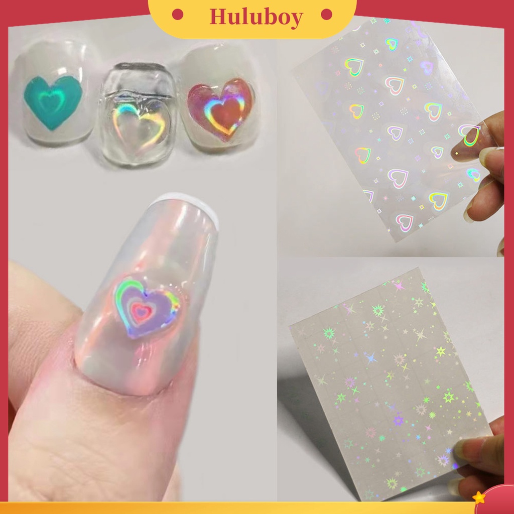 Huluboy Huluboy♡ Stiker Kuku Motif Hati Untuk Dekorasi Manicure