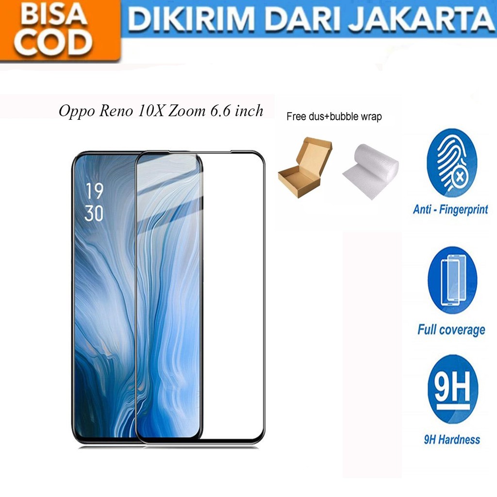 Oppo Reno 10X Zoom 6.6 inch Full Cover/Full Screen Tempered Glass Screen Protector Anti Gores