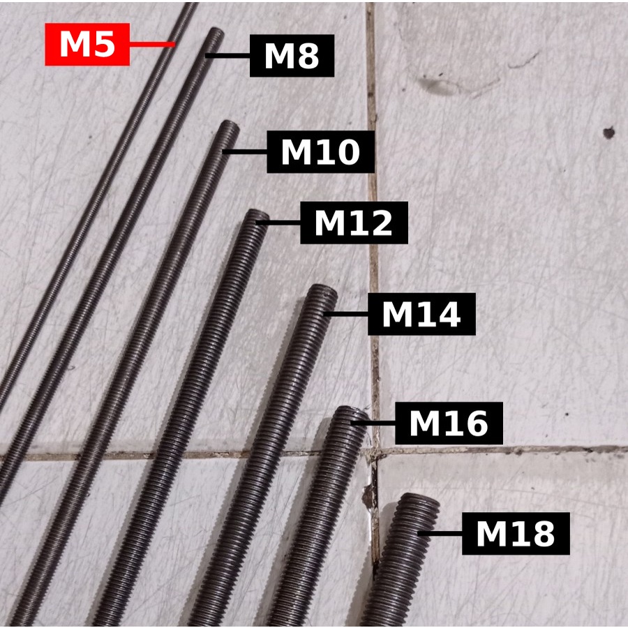 Jual Studbolt Asdrat Besi M P Panjang Meter Long Drat Shopee Indonesia