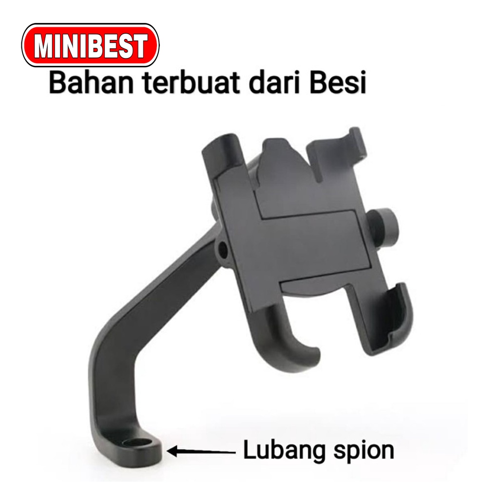 Holder HP Motor Handphone Holder Handle Bar Metal Sepeda Holder Universal Holder