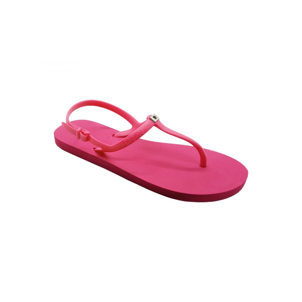 Popits Sling Back Flat Fuschia Sandal Wanita Original