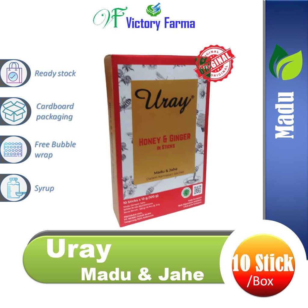 Madu Uray Honey & Ginger Box 10 Stick