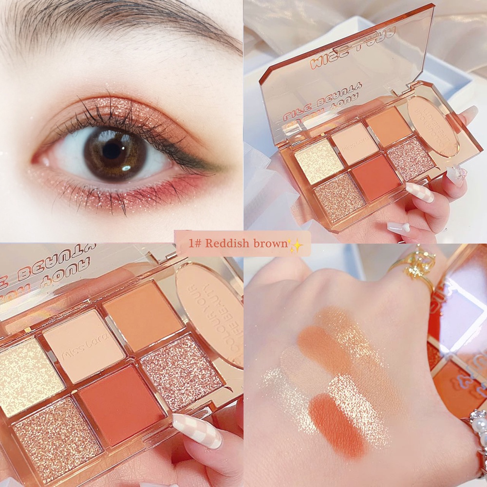 Allphv Miss lara Eyeshadow Palette Waterproof High Pigment And Smooth Powder Long Lasting Shiny Korean Eyes Shadow Makeup