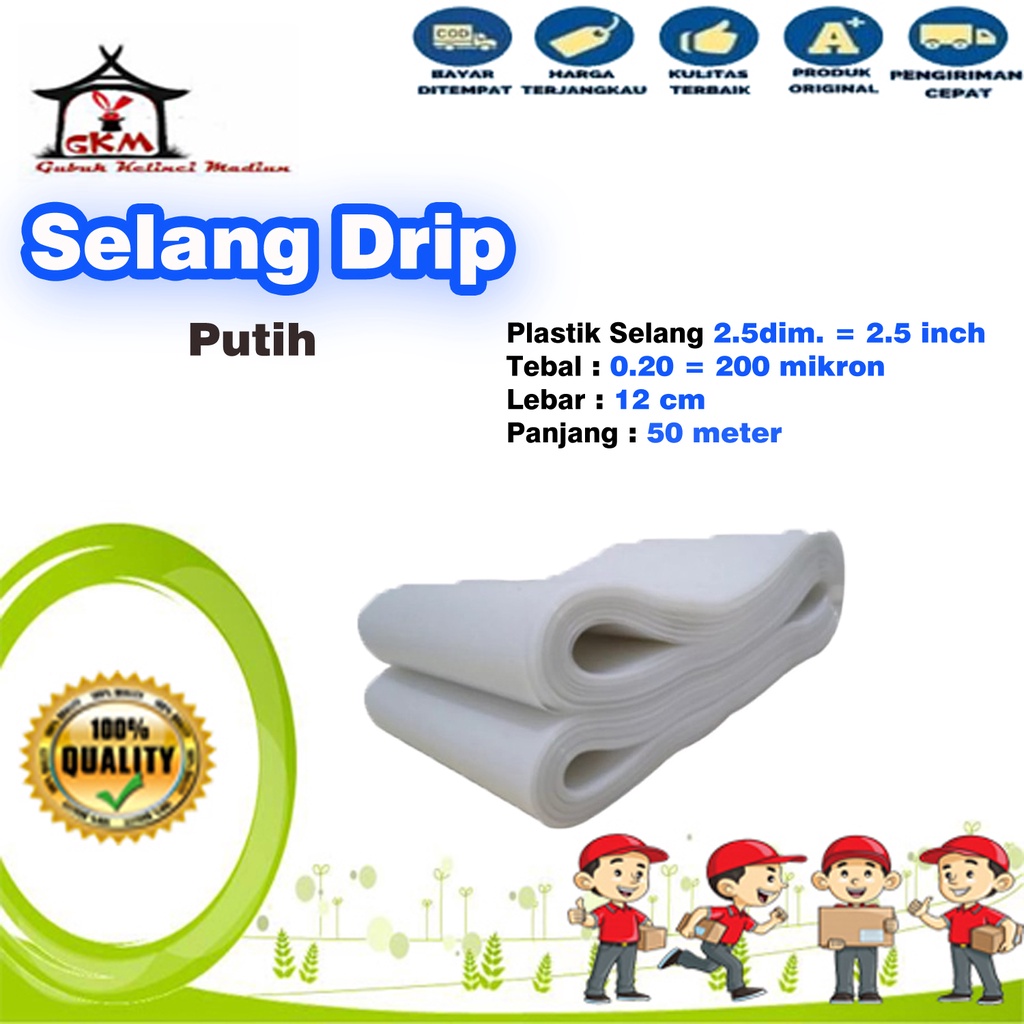 Selang Irigasi Selang Sawah Putih 2.5 Inch 2.5 Dim 50 Meter