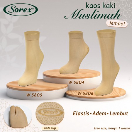 KAOS KAKI Muslimah Model JEMPOL / NON JEMPOL SOREX W 5804 W5801 W5802 W5803 W5805 W5806 W5809 - Women Sock for Muslimah Kaos Kaki Muslimah w5804