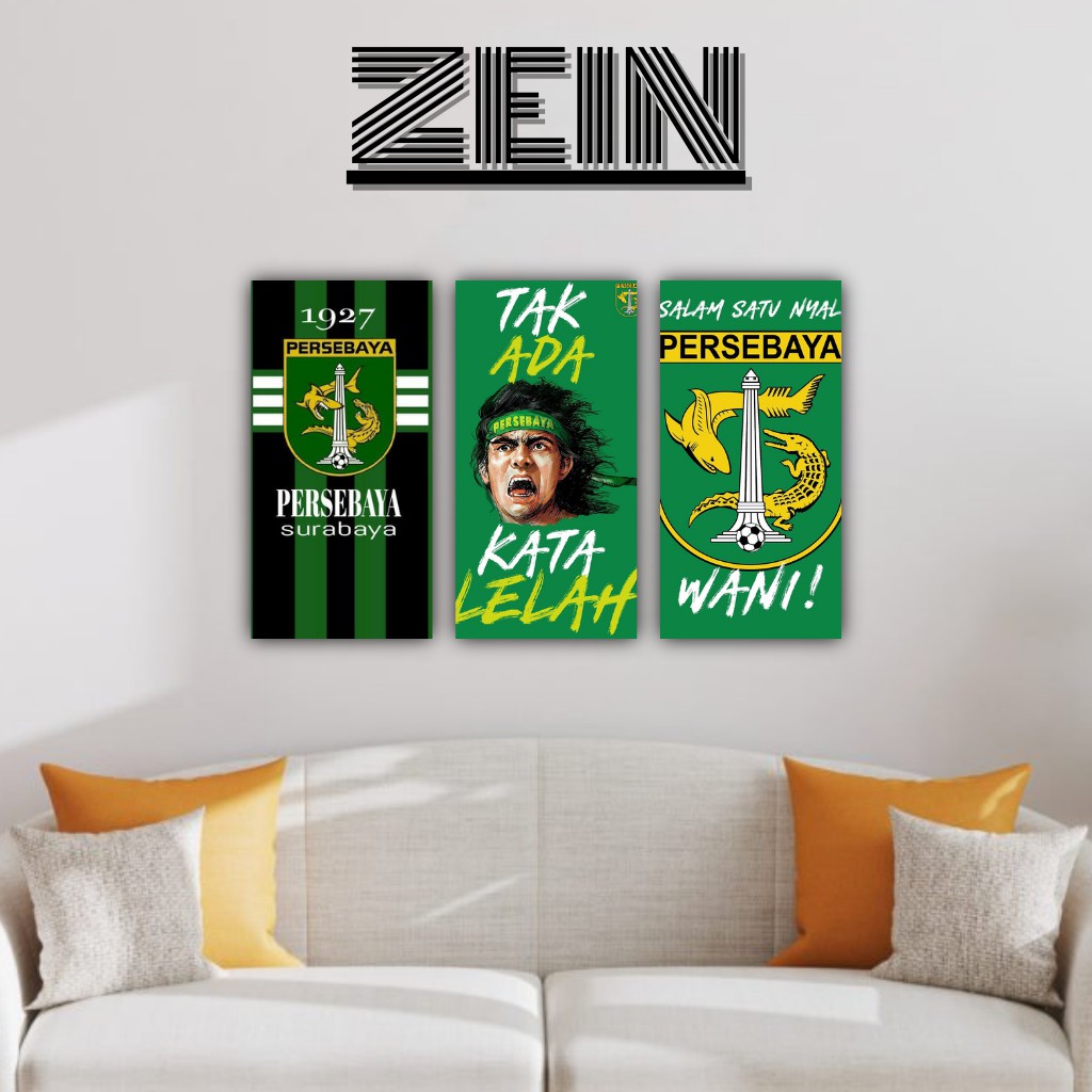 Wall decor Persebaya Surabaya Dekorasi Hiasan Pajangan Dinding Poster Kayu Kamar 15x30cm