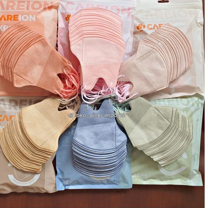 ア MASKER DUCKBILL CAREION FULL COLOUR GRADATION SERIES DB EMBOSS CAREION WARNA WARNI NUDE PACK ISI 5
