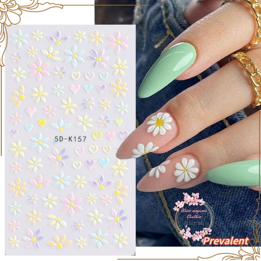 Stiker Kuku Motif Bunga Daisy Elegan Untuk Nail Art