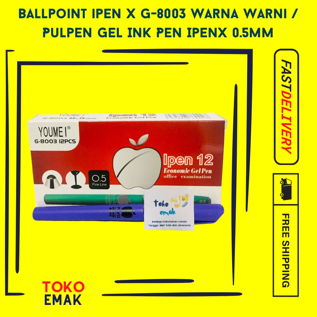 

Ballpoint ipen X G-8003 Warna Warni / Pulpen Gel Ink Pen IpenX 0.5mm