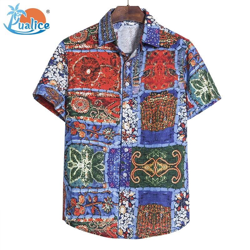  Kemeja  Lengan  Panjang Casual Longgar  Motif Print Bunga 