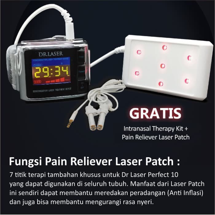 JAM TANGAN TERAPI LASER DR LASER PERFECT 10 BONUS LASER PATCH