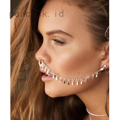 Anting Hidung India Nath Sambung Telinga Aksen Tassel Anting Hidung India Nath Sambung Telinga Aksen Tassel