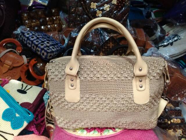 Tas Rajut Kerja Hobo Bag Multifungsi Bisa Cangklong dan Selempang