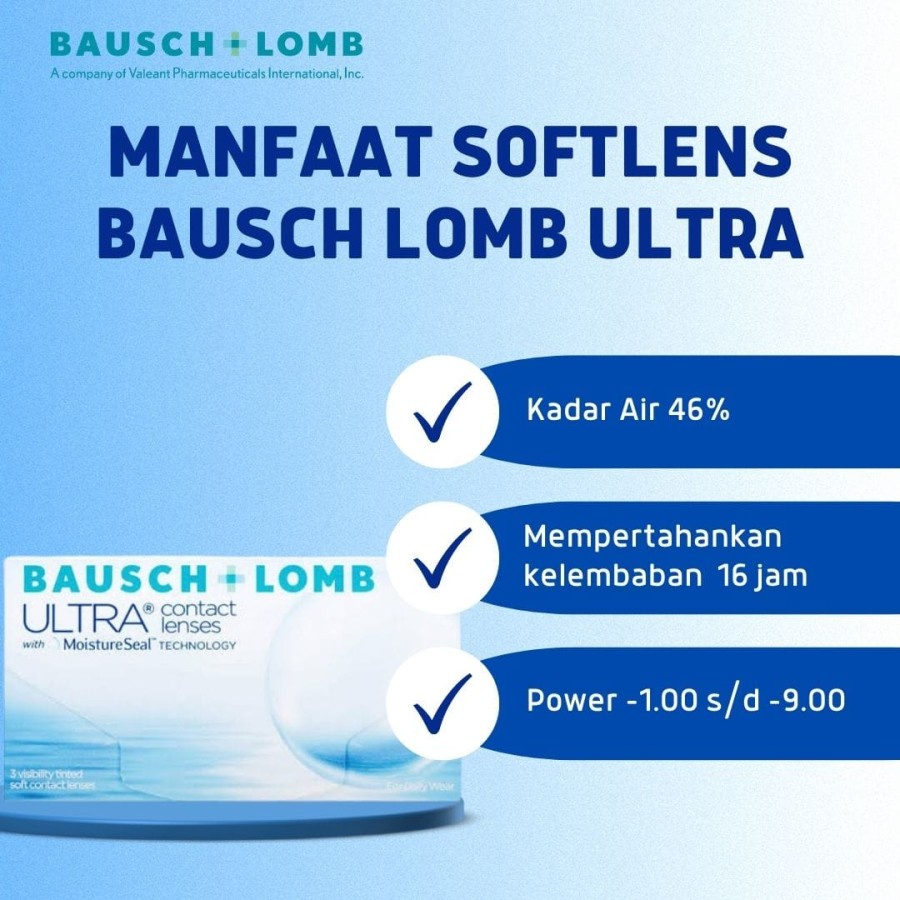 bausch and lomb ultra softlens bening bulanan silicone hydrogel clear