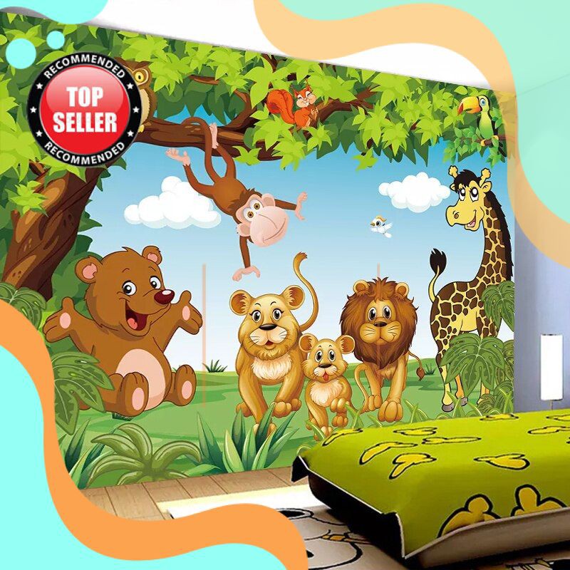 Terlaris Kustom 3d Foto Wallpaper Lukisan Dinding Kartun Hewan