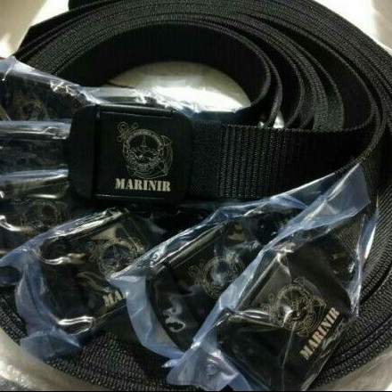 Gesper/Sabuk Ikat pinggang Laser Hitam Logo Custom Marinir