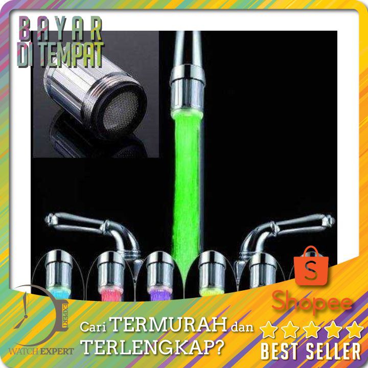 TERMURAH Keran Air LED 7 Warna dengan Konektor - Faucet Light WH-F03