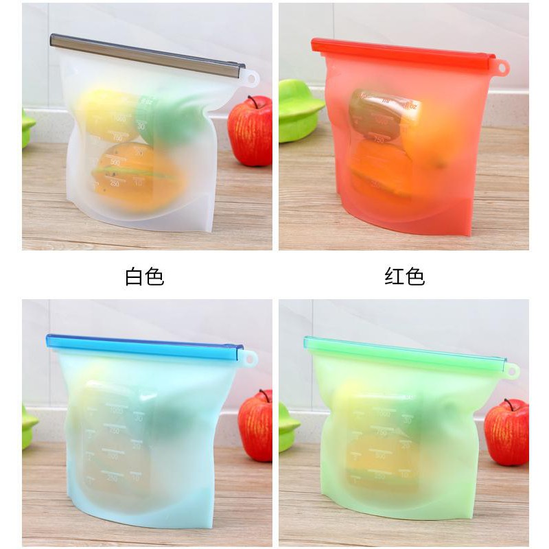 ZIPLOCK STORAGE BAG SILIKON KANTONG SERBAGUNA FOOD STORAGE REUSABLE WADAH TEMPAT PENYIMPANAN MAKANAN