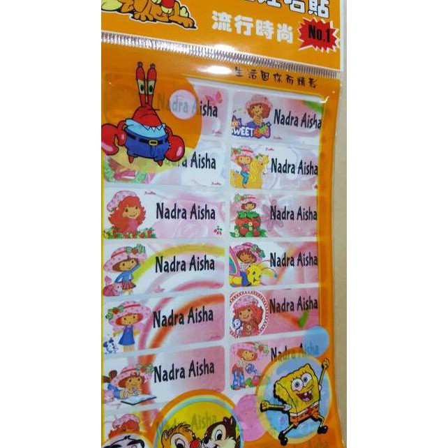 

Label Nama Waterproof Stawberry Shortcake