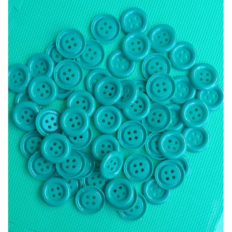 KANCING BAJU BESAR JUMBO 3,5CM 1DOZEN (12 BIJI) WARNA BIRU MUDA, MERONCE KANCING BAJU, KONEKTOR.