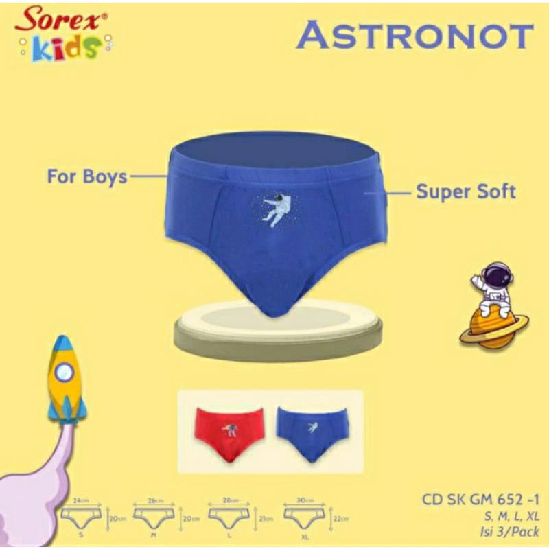 (1biji) Cd Anak Laki Sorex GM 652-1 Segitiga Super Soft | Cd Anak Cowok |tyx