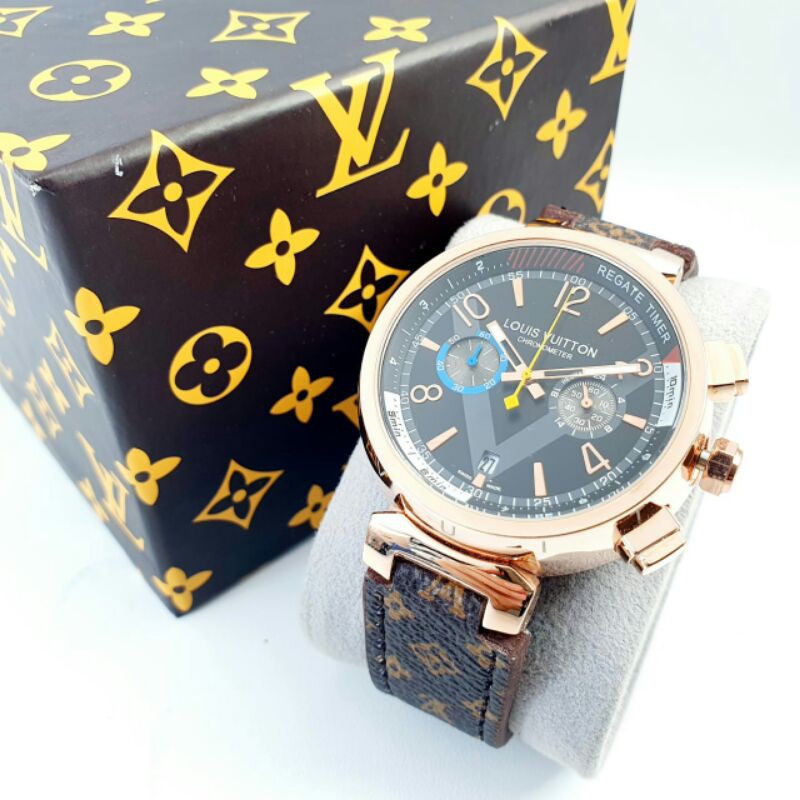 Jam tangan wanita lv kulit crono 3.5cm Free Box lv