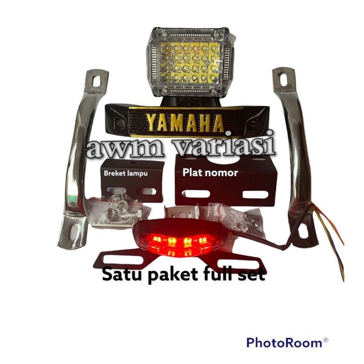 Paket Bandung Style Lampu 24 LED 3 Senja / Lampu Stop Rx-King Mini / Kumisan Yamaha / behel samping Rx-king Full Set