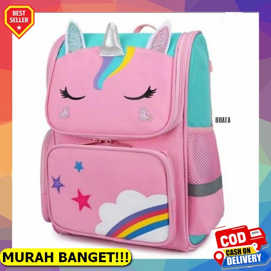 Tas Ransel Anak Backpack Sekolahanti Air Cod Perempuan Besar Cartoon Cute 3D Murah Y5J2 Bahan Kanvas