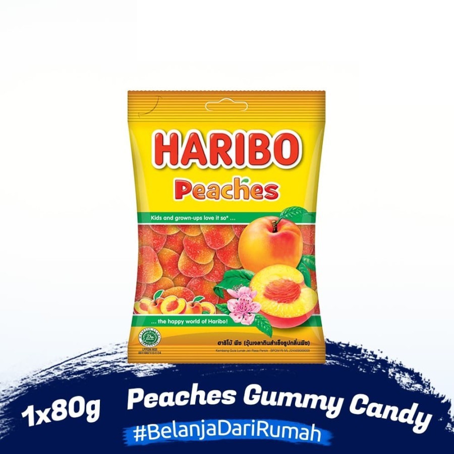 

Haribo Peaches / Peach Jelly Candy Haribo / Gummy Candy Haribo