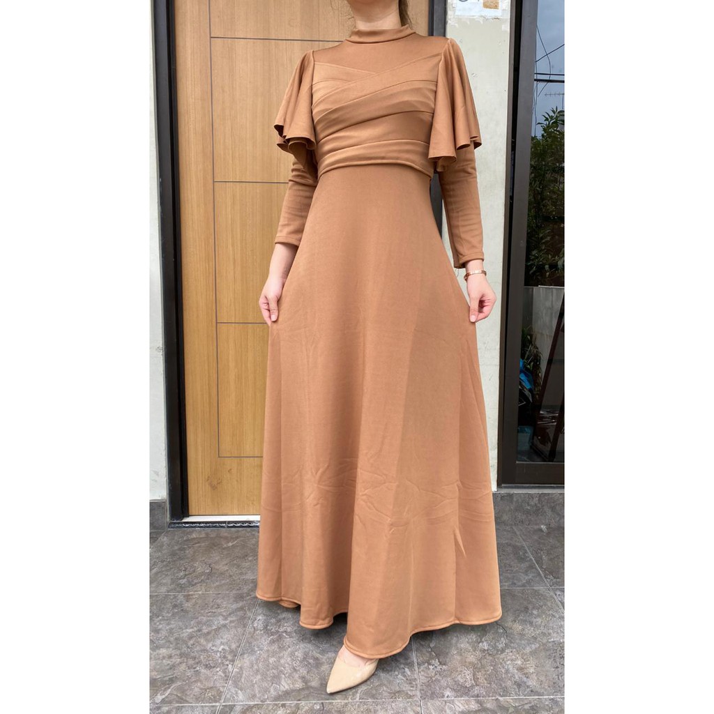 Vanesha Margaretta - 734 /longdress maxi scuba / baju pesta scuba / dress pesta hijab