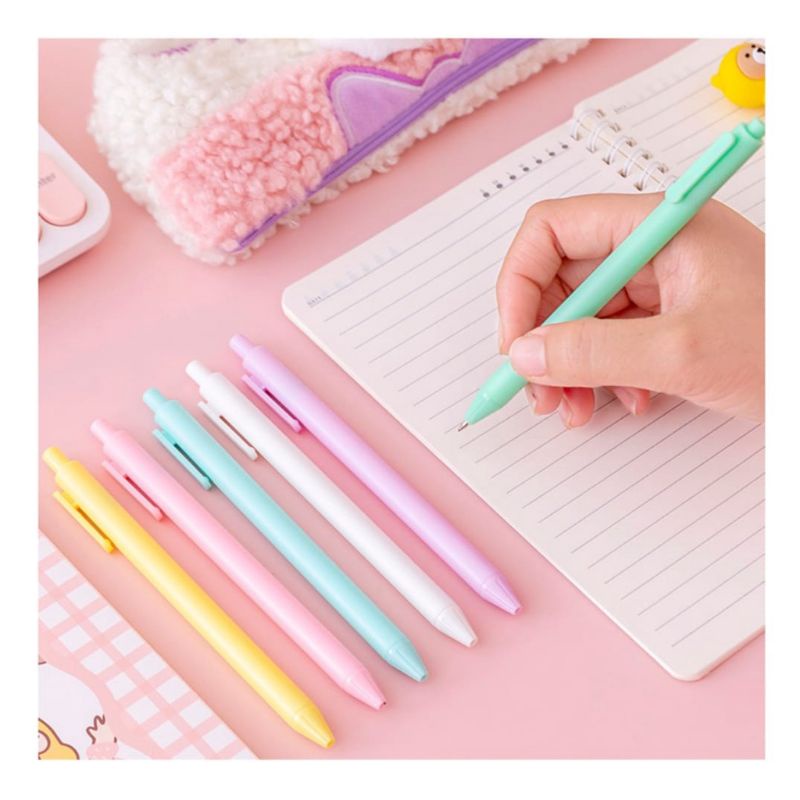 

PULPEN GEL MEKANIK WARNA PASTEL MACARON LUCU