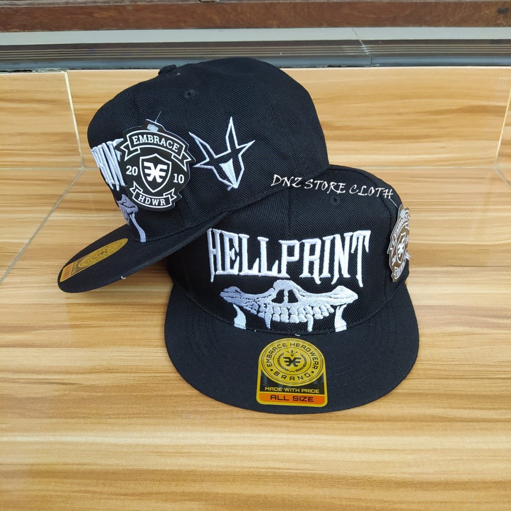 Topi HELLPRINT snapback bordir snapback hiphop