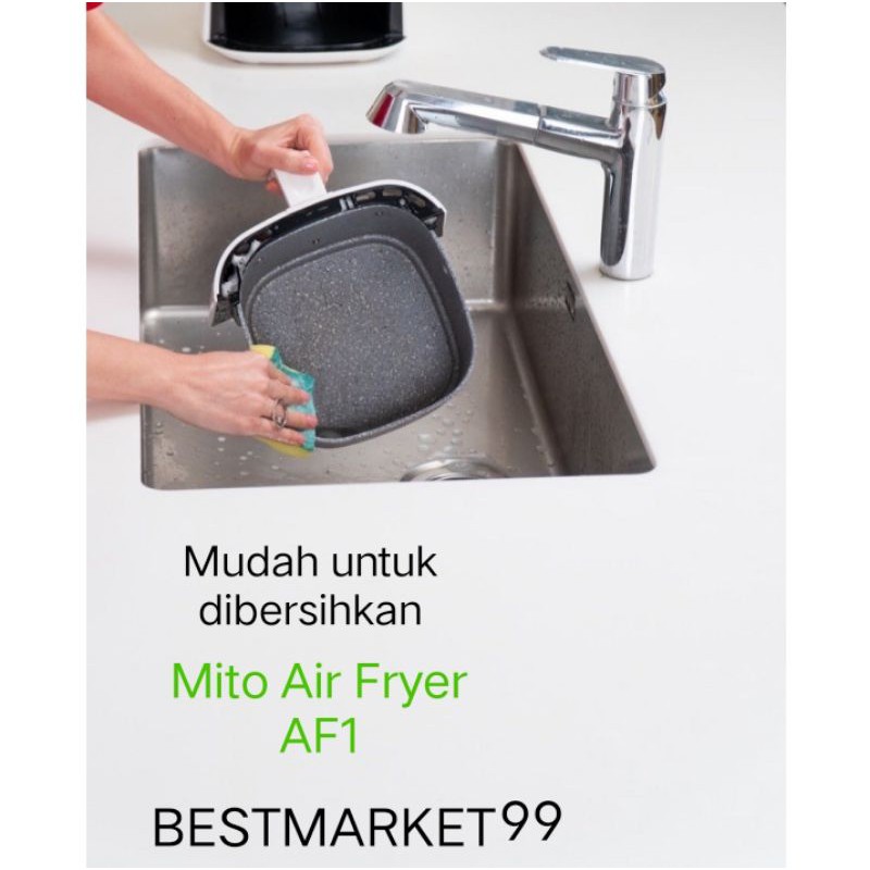 MITO AF 1 Digital Air Fryer AF1 4 ltr Low Watt Promo 11.11 Free Paking Aman Buble+ dobel karton