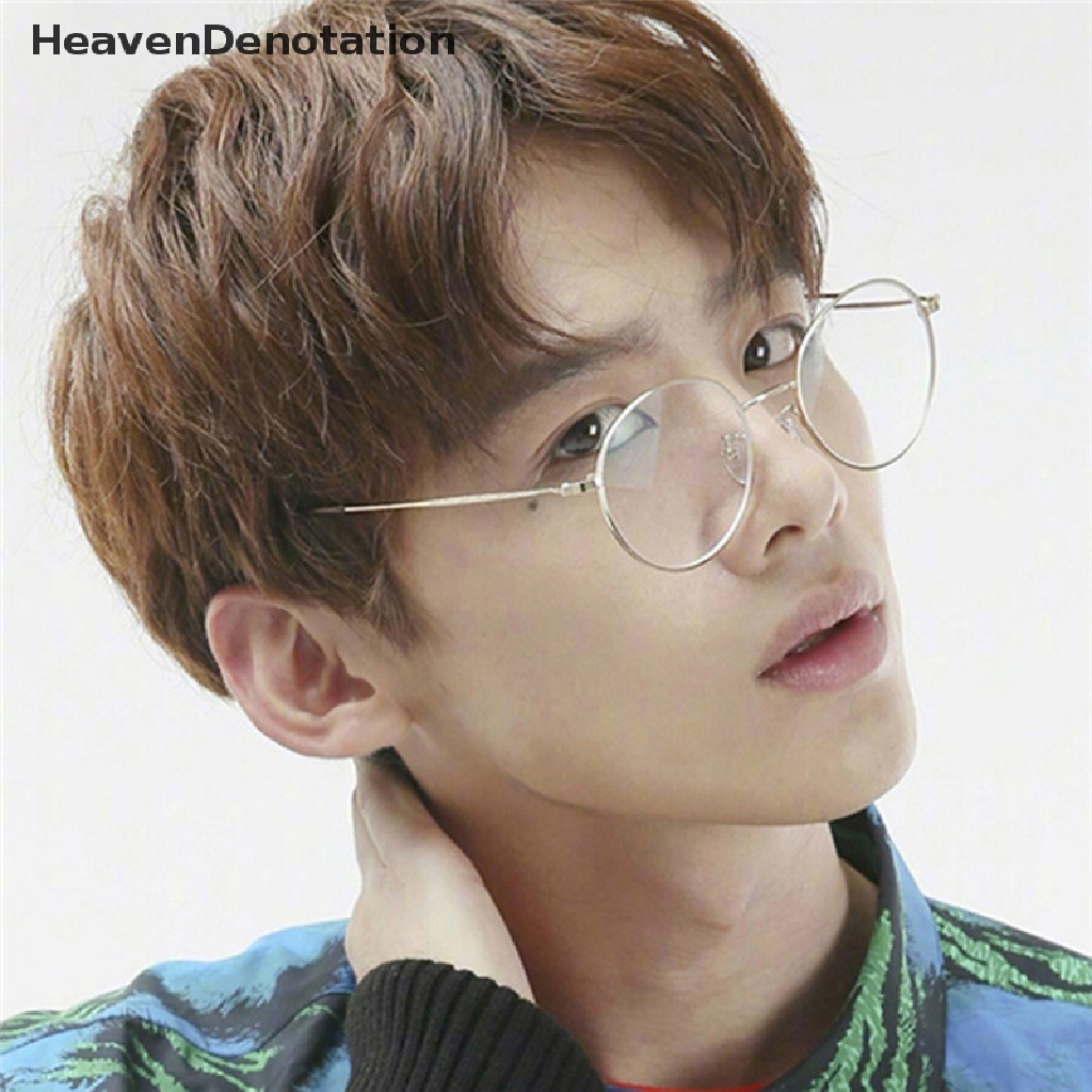 [HeavenDenotation] Vintage Round Glasses Men Women Metal Frame Retro Luxury Eye wear Clear Glasses