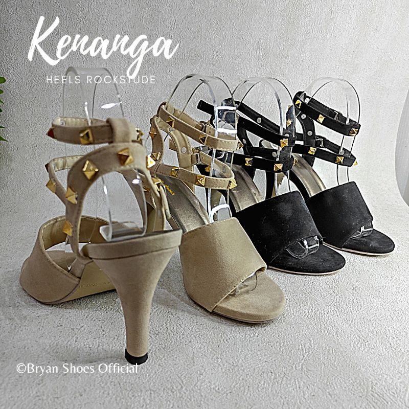 Bryan Kenanga Heels Pesta Tali Gladiator RockStude Hak Runcing 5cm 9cm Jumbo Bigsize 36-40 41 42 43