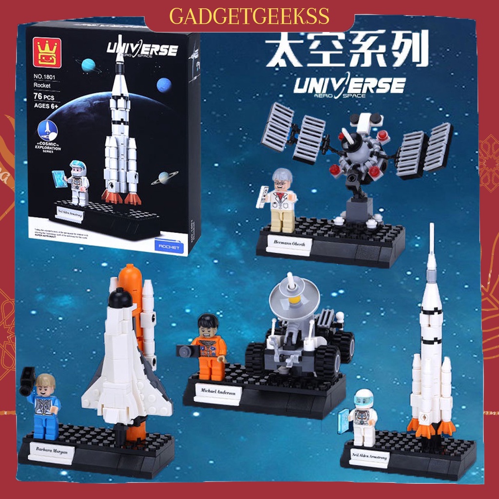 Mainan Lego 4 in 1 Bricks Astronot Roket Balok Susun Edukasi Anak DIY