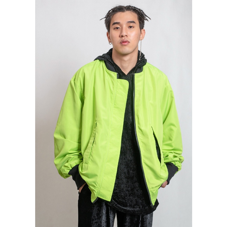OCWA KITE OVERSIZED BOMBER JACKET NEON BLACK