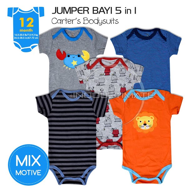 Baju Bayi Newborn 5in1 / Jumsuit Bayi Baru Lahir 0-2 Tahun / Jumpsuit Anak Laki-Laki BC-01-4