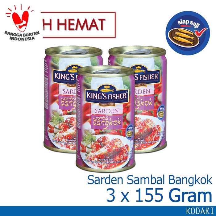 

Gg0Hh Paket 3 Pcs King'S Fisher Sarden Kaleng Mini Rasa Saus Bangkok 155G Ds0kk
