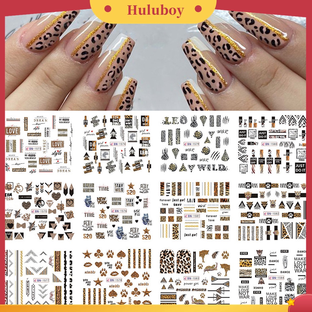 Huluboy Huluboy♡ Stiker Kuku Motif Harimau 2022 Bahan Kertas Ringan Untuk Manicure