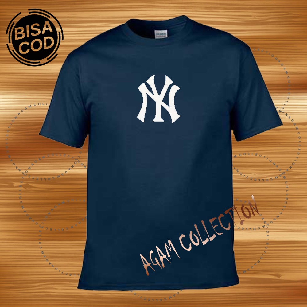 Agam Collection Baju Kaos Distro New York Kere Text Putih Lengan Pendek Premium Quality Kaos Murah Terlaris