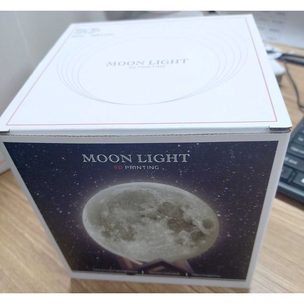 TaffLED Lampu Tidur 3D Printed Moon Night Light Table Lamp - 3DPML