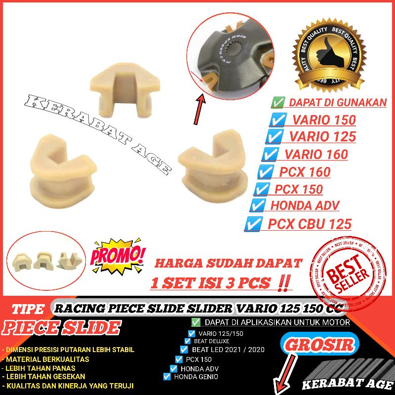 Slide piece Vario 150 125 PCX 150 160 Honda Adv Merk polos Awet bukan dr Pulley