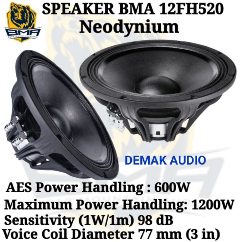 SPEAKER BMA 12 INCH SPIKER BMA 12 FH520 NEO  ORIGINAL
